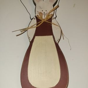 HANDMADE WOODEN RABBIT DOOR HANGING